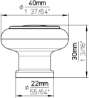 Afbeeldingen van Siro Meubelknop kunststof - L 40mm/H 30mm/B 40mm wit 