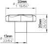 Afbeeldingen van Siro Meubelknop kunststof - L 33mm/H 21mm/B 33mm rood/roze 