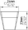 Afbeeldingen van Siro Meubelknop kunststof - L 24mm/H 23mm/B 24mm transparant/chroom 