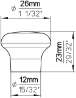 Afbeeldingen van Siro Meubelknop keramisch - L 26mm/H 23mm/B 26mm wit 