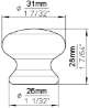 Afbeeldingen van Siro Meubelknop keramisch - L 31mm/H 25mm/B 31mm wit 