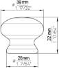 Afbeeldingen van Siro Meubelknop keramisch - L 39mm/H 32mm/B 39mm wit 