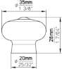 Afbeeldingen van Siro Meubelknop keramisch - L 35mm/H 28mm/B 35mm wit/antiek messing 