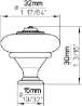 Afbeeldingen van Siro Meubelknop keramisch - L 32mm/H 30mm/B 32mm wit bloemen/ antiek zilver 