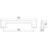 Afbeeldingen van Siro meubelgreep metaal - boorafstand 128mm L148mm/B14mm/H30mm - antiek mat messing