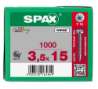 Afbeeldingen van Spax spaanplaatschroef - Ø3.5x15mm T15 - cilinderkop verzinkt