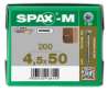 Afbeeldingen van Spax-M 4.5x50 T20 spaanplaatschroef - platkop - elektrolytisch verzinkt Op=Op
