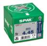 Afbeeldingen van Spax spaanplaatschroef - Ø4x45mm T20 - platkop deeldraad elektrolytisch verzinkt