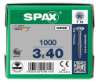 Afbeeldingen van Spax spaanplaatschroef - Ø3x40mm T10 - platkop deeldraad elektrolytisch verzinkt
