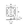 Afbeeldingen van Axa Veiligheids Klepscharnier - 3mm 89x89 - rondhoek ongemonteerd 