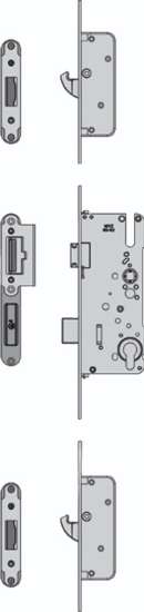 Afbeeldingen van Roto Meerpuntsluiting h600 d55 vlak 20 pc92 lengte 1388mm zwenkhaak afgerond 730431