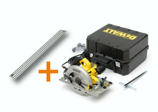 Afbeeldingen van DeWalt cirkelzaag DWE576K-QS inclusief geleiderail