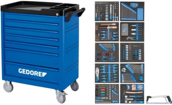 Afbeeldingen van Gedore Gereedschapwagen workster smartline 308 delig