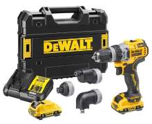 Afbeeldingen van DeWalt multi-head schroef-/boormachine DCD703L2T-QW - 12V  2x3.0Ah - Inclusief opladen in koffer