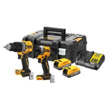 Afbeeldingen van DeWalt combiset Powerstack DCK2050H2T-QW - 18V XR 2x5.0Ah accu - inclusief oplader in TSTAK koffer