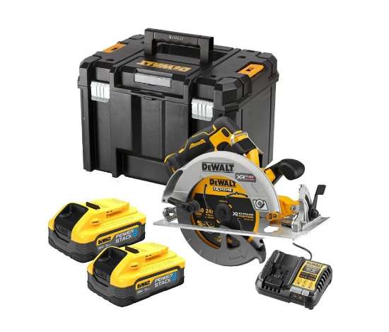 Afbeeldingen van DeWalt brushless cirkelzaag Premium DCS573H2T-QW - 190mm 18V XR 2x5.0Ah accu - inclusief oplader in TSTAK koffer