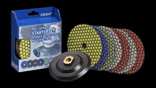 Afbeeldingen van Carat diamant polijstpads met houder - Ø125mm - set 7 pads
