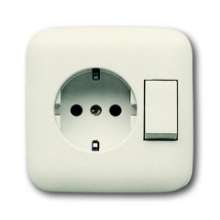 Afbeeldingen van BJ combinatie wandcontactdoos 4310/6EUJ half