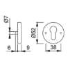 Afbeeldingen van Hoppe rozet E42KVS - pc -  zwart