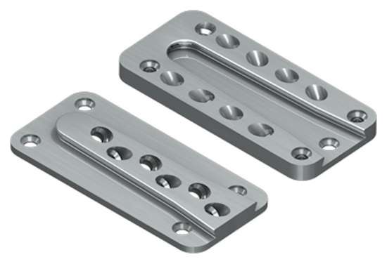 Afbeeldingen van GB blinde houtverbinding - 130x60x14mm 80x160mm - aluminium