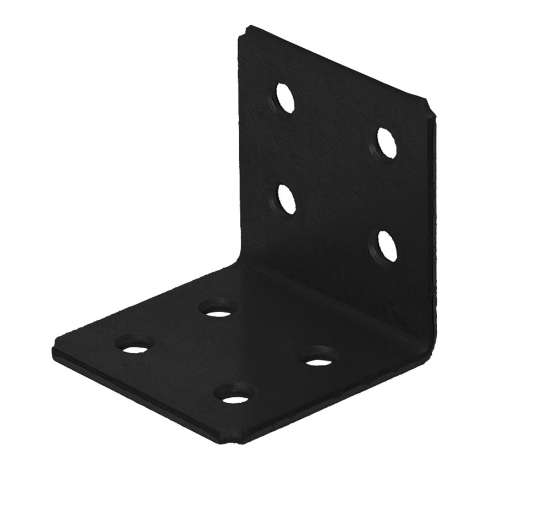 Afbeeldingen van GB versterkingshoek - 40x40mm 40x2mm - epoxycoating zwart