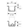 Afbeeldingen van Halemeier Channelline K2 - 2500mm - RVS look/opaal set van 10 stuks