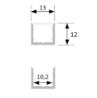 Afbeeldingen van Halemeier Channelline U - 2500mm - aluminium/opaal