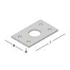 Afbeeldingen van GB plaat voor staartgrendel - 40x66x2mm - epoxycoating zwart